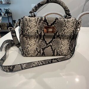 Kate Spade Black and Gray Snake Print Bag (CARLISLE LITTLE NADINE)